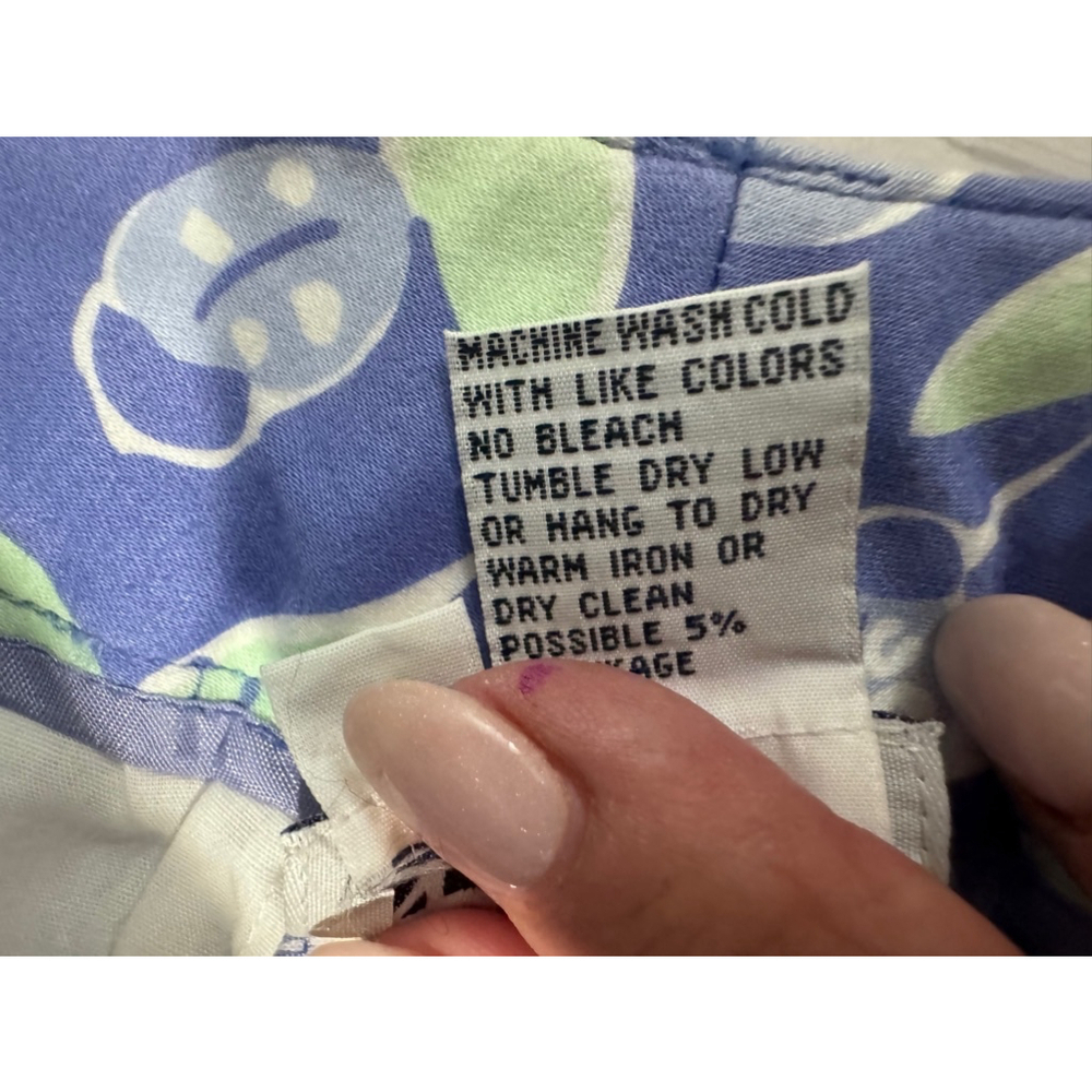 Lilly Pulitzer Floral Blue Green Ankle Pants Size 4 - Picture 10 of 10
